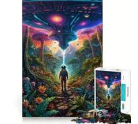 Puzzle per adulti da 1000 pezzi con tema UFO e incanto celeste, decorazione a incastro preciso, gioco per esercitare la mente, divertimento casual, regalo di Natale (38x52cm)
