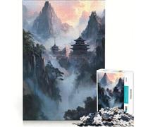 Puzzle per adulti da 1000 pezzi con templi in cima alle montagne gioco educativo decorazione perfetta ogni pezzo è unico 38x52cm
