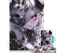 Puzzle per adulti da 1000 pezzi con teschi della Signora della Morte antistress per analisi e logica collezione d'artista belle arti 50x75cm