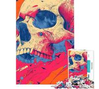 Puzzle per adulti da 1000 pezzi con teschio acido e urla gioco pratico e impegnativo ideale come regalo per tutta la famiglia (dimensioni 38x52cm)