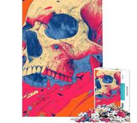 Puzzle per adulti da 1000 pezzi con teschio acido e urla puzzle per adolescenti giocattolo antistress taglio di precisione regalo per amici e familiari (dimensioni 38x26cm)