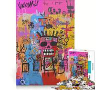 Puzzle per adulti da 1000 pezzi con teschio astratto, arte urbana e graffiti, giochi divertenti, rilassanti e stimolanti per la mente, ideali per rafforzare l'amore di coppia 38x26cm