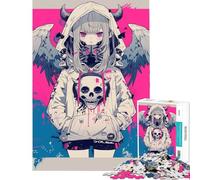 Puzzle per adulti da 1000 pezzi con teschio e angelo gioco pratico perfetto per decorare la casa ideale come regalo di compleanno o di Natale (dimensioni 38x52cm)