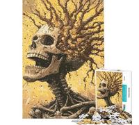 Puzzle per adulti da 1000 pezzi con teschio e cervello esplosivo Gioco interattivo sfida impegnativa ideale come regalo per tutta la famiglia (dimensioni 38x52cm)