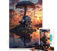 Puzzle per adulti da 1000 pezzi con teschio e funghi della palude, tema musicale, ideale per rafforzare la memoria, rilassare e divertirsi Bordo di qualità Regalo perfetto per le feste (50x75cm)