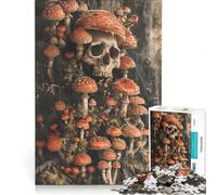 Puzzle per adulti da 1000 pezzi con teschio funghi e tema morte giochi divertenti corsa a tempo collezione d'artista belle arti 38x52cm