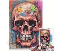Puzzle per adulti da 1000 pezzi con teschio in stile Basquiat, gioco rompicapo, assemblaggio di motivi, ottimo regalo per gli appassionati di videogiochi 38x52cm