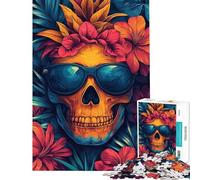 Puzzle per adulti da 1000 pezzi con teschio in un paradiso tropicale Gioco per famiglie ideale per le vacanze in casa per intrattenersi durante compleanni e Natale (dimensioni 38x52cm)