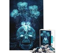 Puzzle per adulti da 1000 pezzi con teschio orchidee e meduse Aiuta a stimolare la mente donne Giocattolo antistress per maggiori di 14 anni Gioco di puzzle (50x75cm)