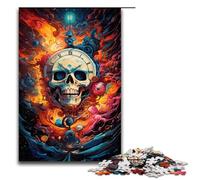 Puzzle per adulti da 1000 pezzi con teschio psichedelico colorato regalo di compleanno per ragazzi dai 14 anni in su 75x50 cm