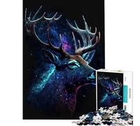Puzzle per adulti da 1000 pezzi con testa di cervo colorata stimolante per l'esercizio mentale ideale per donne e ragazzi dai 14 anni in su Gioco di puzzle (50x75cm)