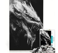 Puzzle per adulti da 1000 pezzi con testa di drago bianco decorazione da parete attività divertenti per la casa per rafforzare l'amore tra le coppie 50x75cm