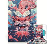 Puzzle per adulti da 1000 pezzi con testa di drago feroce, gioco rilassante, attività divertenti da fare in casa, per rafforzare l'amore tra le coppie 38x26cm