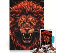 Puzzle per adulti da 1000 pezzi con testa di leone rosso giocattolo educativo ideale per passare il tempo durante le vacanze regalo di compleanno regalo 38x26cm