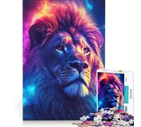 Puzzle per adulti da 1000 pezzi con testa di leone spazio e fiamme gioco educativo decorazione per la casa per rafforzare l'amore tra le coppie 38x52cm