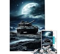 Puzzle per adulti da 1000 pezzi con tigre carro armato e luna Giocattolo decorativo per la casa sfida impegnativa regalo per amici e familiari (38x26cm)