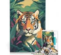 Puzzle per adulti da 1000 pezzi con tigre nella giungla gioco rompicapo assemblaggio di figure ottimo regalo per gli appassionati di videogiochi 50x75cm
