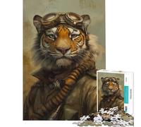 Puzzle per adulti da 1000 pezzi con tigre steampunk gioco rompicapo giocattolo avvincente per coltivare la pazienza idea regalo decorazione perfetta (dimensioni 38x26cm)