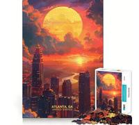 Puzzle per adulti da 1000 pezzi con tramonto ad Atlanta,Georgia Gioco di assemblaggio,divertente e stimolante per il relax,ideale per compleanni (38x26cm)