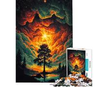 Puzzle per adulti da 1000 pezzi con tramonto e albero Ideale per stimolare la mente decorazione da parete e antistress adatto a partire dai 14 anni 50x75cm