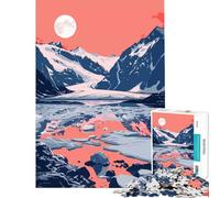 Puzzle per adulti da 1000 pezzi con tramonto in Alaska e lago sfida per la mente e l'intelligenza gioco divertente e antistress regalo per donne e uomini (dimensioni 38x26cm)