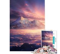 Puzzle per adulti da 1000 pezzi con tramonto montagne e nuvole Giocattolo educativo rompicapo ideale per le vacanze a casa per passare il tempo regalo di compleanno (dimensioni 38x26cm)