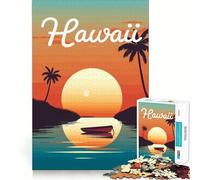 Puzzle per adulti da 1000 pezzi con tramonto sulla spiaggia delle Hawaii,ideale per decorazioni e rompicapo,regalo perfetto per il tempo libero,compleanno o hobby (50x75cm)