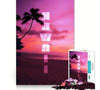 Puzzle per adulti da 1000 pezzi con tramonto sulla spiaggia delle Hawaii,ideale per decorazioni e rompicapo,regalo perfetto per il tempo libero,compleanno o hobby (38x52cm)