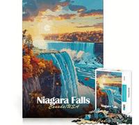 Puzzle per adulti da 1000 pezzi con tramonto sulle cascate del Niagara,taglio liscio,arte creativa,gioco per la mente,divertimento per il tempo libero,regalo di Natale rilassante (38x26cm)