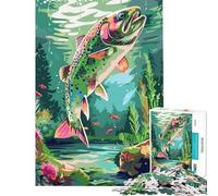 Puzzle per adulti da 1000 pezzi con trota iridea sott'acqua stimolante per l'esercizio mentale ideale per donne e ragazzi dai 14 anni in su Gioco di puzzle (38x26cm)