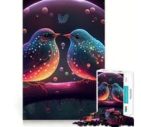 Puzzle per adulti da 1000 pezzi con uccelli e bolle,design finemente intagliato,divertente per allenare la mente,ideale per momenti di relax,per compleanni e per giocare a un gioco artistico (50x75cm)