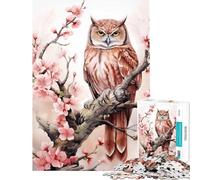 Puzzle per adulti da 1000 pezzi con uccelli gufi e acquerelli Giochi rilassanti stimolanti per la mente e l'intelligenza Giocattolo avvincente ideale come regalo o per attività in famiglia (38x52cm)
