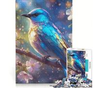 Puzzle per adulti da 1000 pezzi con uccellino azzurro su un ramo, giocattolo educativo, ideale per passare il tempo durante le vacanze, regalo per amici e familiari 38x26cm