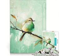 Puzzle per adulti da 1000 pezzi con uccellino verde su un ramo, antistress, decorazione perfetta, regalo di compleanno o per occasioni speciali 50x75cm