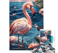 Puzzle per adulti da 1000 pezzi con uccello rosa e fenicottero gioco educativo e stimolante ideale come regalo per attività in famiglia (dimensioni 38x52cm)
