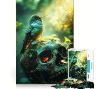 Puzzle per adulti da 1000 pezzi con uccello su un teschio,bordo perfetto,gioco intelligente,regalo,gioco di ozio,Natale,arte per il tempo libero (38x26cm)