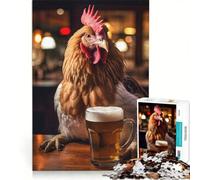 Puzzle per adulti da 1000 pezzi con un allegro disegno di un pollo, gioco pratico, analisi e logica, regalo per amici e familiari 50x75cm