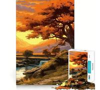 Puzzle per adulti da 1000 pezzi con un bellissimo albero al tramonto,disegno preciso,giocattolo stimolante per la mente,ideale per il relax e come regalo di Natale (38x26cm)