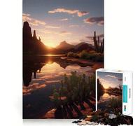 Puzzle per adulti da 1000 pezzi con un bellissimo cactus dal design raffinato e sinuoso,ideale per allenare la mente,rilassarsi e giocare a fine giornata Gioco artistico per compleanni (38x52cm)