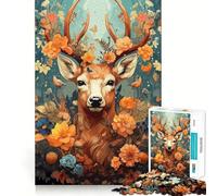 Puzzle per adulti da 1000 pezzi con un bellissimo cervo psichedelico,pezzi ben rifiniti,gioco di logica,divertente per il tempo libero,decorazione natalizia,regalo (38x26cm)