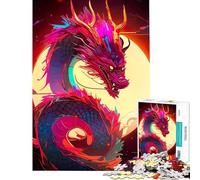 Puzzle per adulti da 1000 pezzi con un bellissimo drago cinese difficile e stimolante regalo per donne giocattolo decorativo da parete per maggiori di 14 anni (38x52cm)
