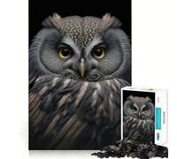 Puzzle per adulti da 1000 pezzi con un bellissimo ritratto di gufo,taglio preciso,divertente gioco per allenare la mente,regalo,relax,divertimento,decorazione natalizia da parete (50x75cm)