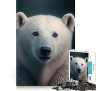 Puzzle per adulti da 1000 pezzi con un bellissimo ritratto di orso polare,decorazione pulita e compatta,gioco divertente e stimolante,ideale per momenti di relax,regalo di compleanno o hobby (38x26cm)