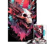 Puzzle per adulti da 1000 pezzi con un bellissimo teschio difficile e stimolante per analisi e logica ideale come decorazione da parete Adatto a partire dai 14 anni (50x75cm)