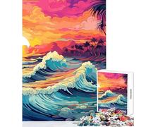 Puzzle per adulti da 1000 pezzi con un bellissimo tramonto sulla spiaggia Gioco pratico compleanni e divertimento in famiglia (50x75cm)