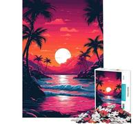 Puzzle per adulti da 1000 pezzi con un bellissimo tramonto sulla spiaggia sfida per l'intelligenza gioco avvincente regalo pratico per donne ottima idea regalo (dimensioni 38x26cm)