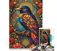 Puzzle per adulti da 1000 pezzi con un bellissimo uccellino, decorazione da parete, attività divertente da fare in casa, per rafforzare il legame di coppia 50x75cm
