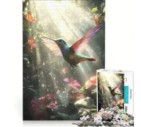Puzzle per adulti da 1000 pezzi con un colibrì colorato in volo, gioco pratico, difficile e stimolante, ideale come regalo per tutta la famiglia 38x52cm