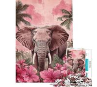 Puzzle per adulti da 1000 pezzi con un elefante in un paradiso tropicale Gioco pratico per adulti ideale per passare il tempo durante le vacanze o come regalo di compleanno (dimensioni 50x75cm)