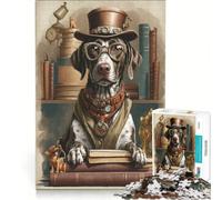 Puzzle per adulti da 1000 pezzi con un elegante cane da ferma tedesco giochi divertenti corsa di velocità manuale collezione d'artista belle arti 38x52cm
